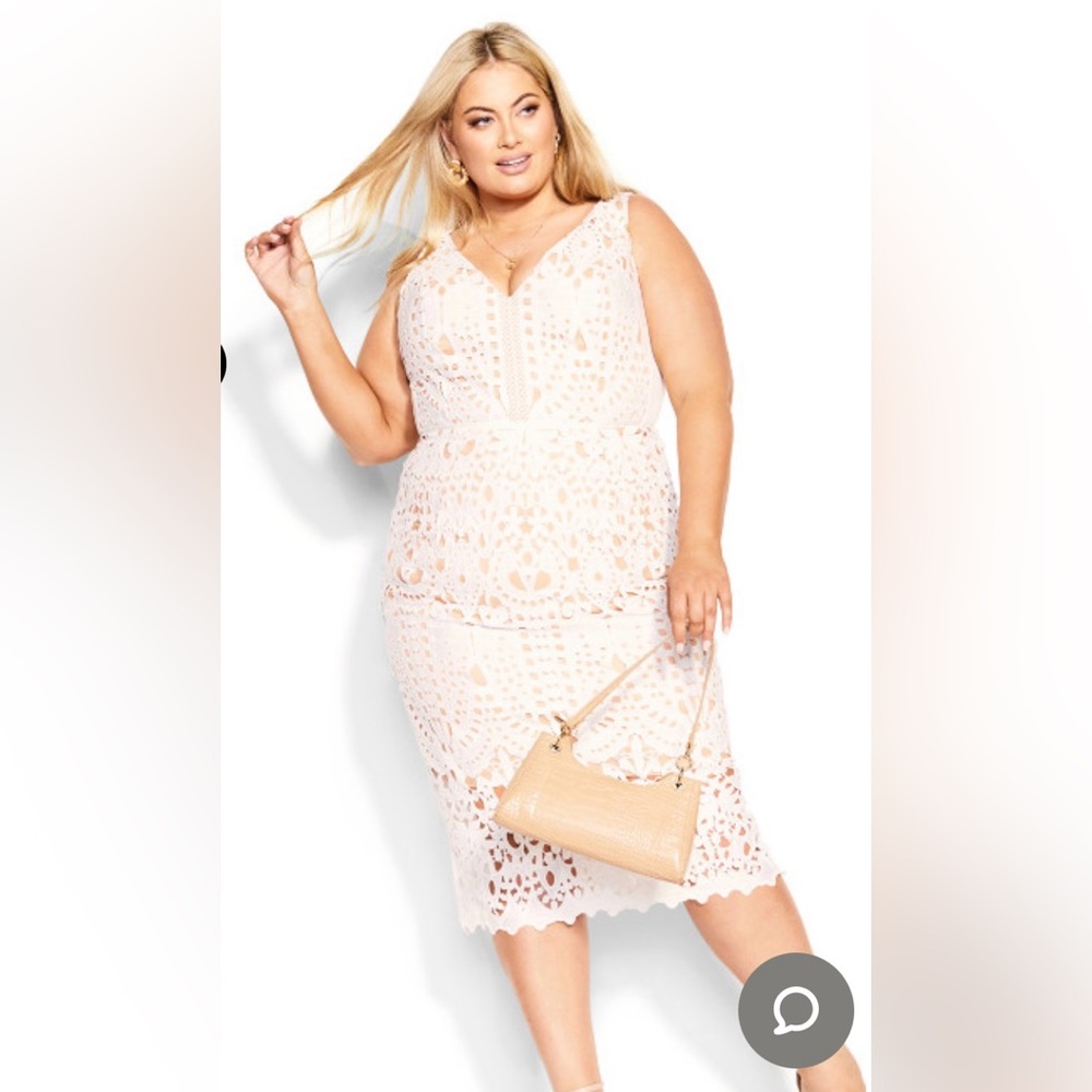 City Chic ivory Broderie Dress